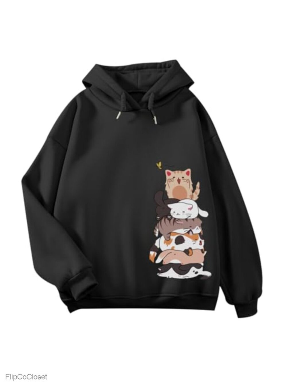 Cat Graphic Hoodie for Women Teens Fleece Hooded Sweatshirt